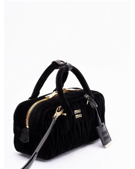 miu miu black velvet bag|Black Arcadie Matelassé Velvet Bag .